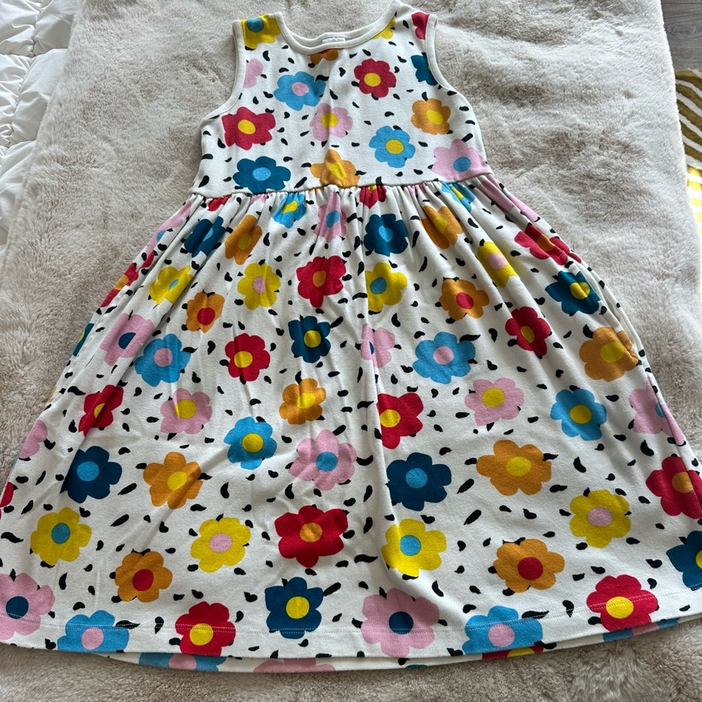 Hanna Anderson Girls Floral Sleeveless Organic Cotton Kids Dress, comfy & cute.